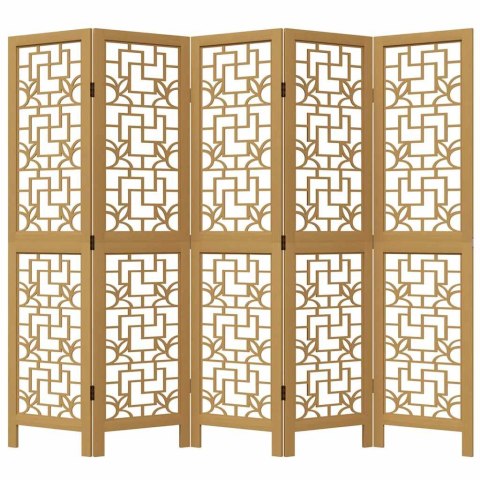  Parawan pokojowy, 5-panelowy, brązowy, lite drewno paulowni Lumarko! Lumarko!