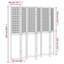 Parawan pokojowy, 6-panelowy, biały, lite drewno paulowni Lumarko! Lumarko!