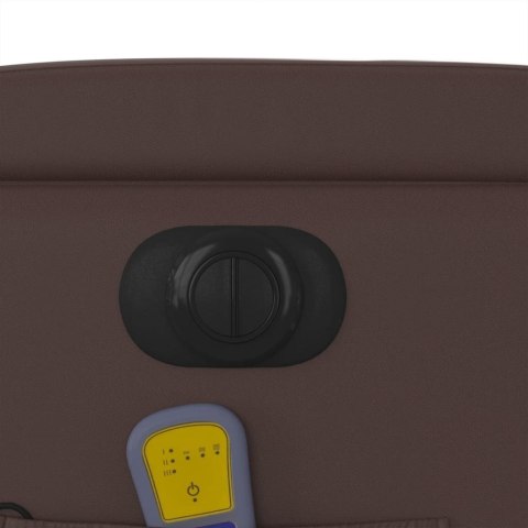 Rozkładany fotel masujący, elektryczny, brązowy, sztuczna skóra Lumarko! Lumarko!