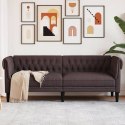 Sofa Chesterfield, trzyosobowa, ciemnobrązowa, obita tkaniną Lumarko! Lumarko!