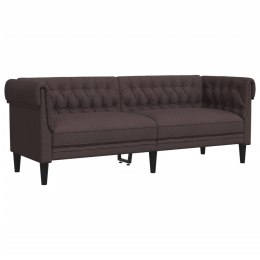  Sofa Chesterfield, trzyosobowa, ciemnobrązowa, obita tkaniną Lumarko! Lumarko!