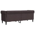 Sofa Chesterfield, trzyosobowa, ciemnobrązowa, obita tkaniną Lumarko! Lumarko!