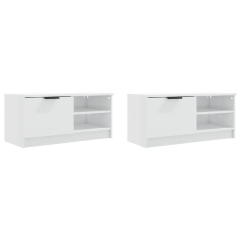 VidaXL Szafki pod TV, 2 szt., białe, wysoki połysk, 80x35x36,5 cm