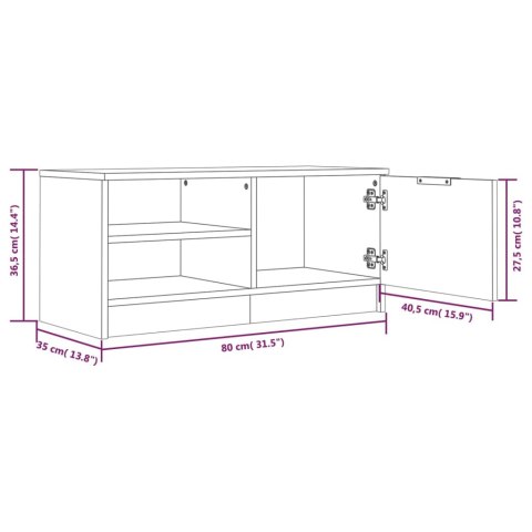 VidaXL Szafki pod TV, 2 szt., białe, wysoki połysk, 80x35x36,5 cm