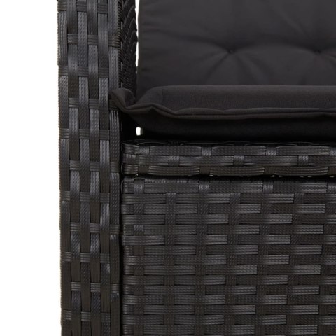 9-częściowy zestaw mebli ogrodowych z poduszkami, czarny, rattan PE Lumarko! Lumarko!