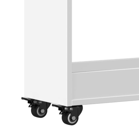  Szafka na kółkach, biała, 60x22x79 cm, materiał drewnopochodny Lumarko! Lumarko!