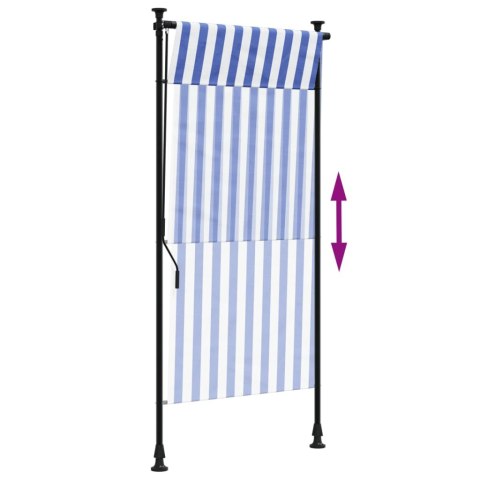  Roleta zewnętrzna, niebiesko-biała, 100x270 cm, tkanina i stal Lumarko! Lumarko!