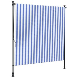  Roleta zewnętrzna, niebiesko-biała, 150x270 cm, tkanina i stal Lumarko! Lumarko!