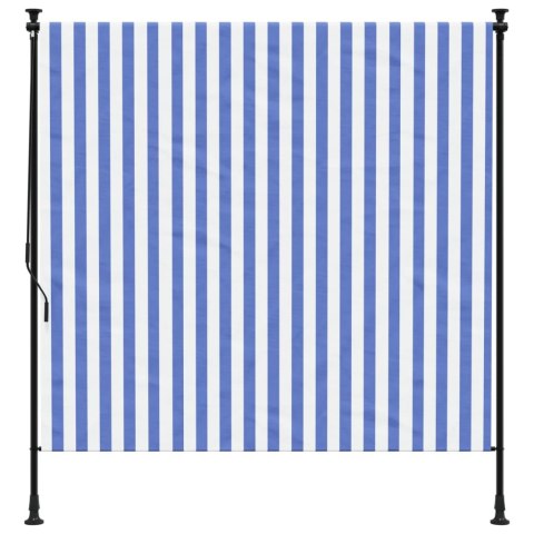 Roleta zewnętrzna, niebiesko-biała, 150x270 cm, tkanina i stal Lumarko! Lumarko!