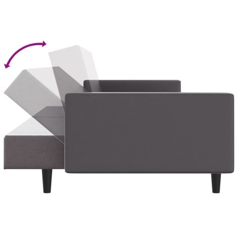  2-cz. komplet wypoczynkowy, szary, obity sztuczną skórą Lumarko! Lumarko!