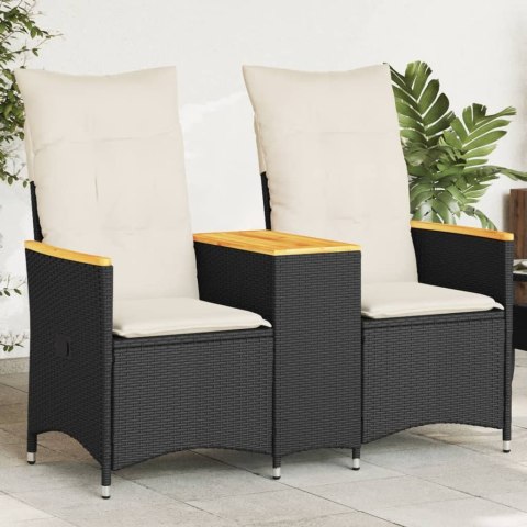  Rozkładana sofa ogrodowa dla 2 os., ze stolikiem, czarna Lumarko! Lumarko!