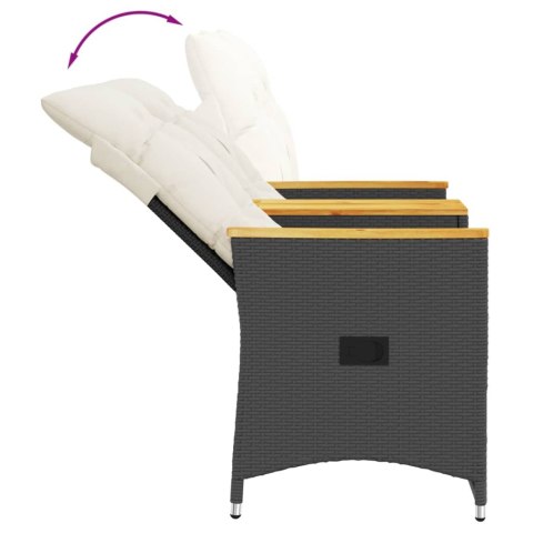  Rozkładana sofa ogrodowa dla 2 os., ze stolikiem, czarna Lumarko! Lumarko!