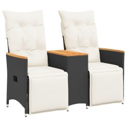  Rozkładana sofa ogrodowa dla 2 os., ze stolikiem, czarna Lumarko! Lumarko!