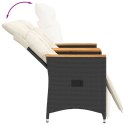 Rozkładana sofa ogrodowa dla 2 os., ze stolikiem, czarna Lumarko! Lumarko!