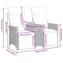 Rozkładana sofa ogrodowa dla 2 os., ze stolikiem, czarna Lumarko! Lumarko!