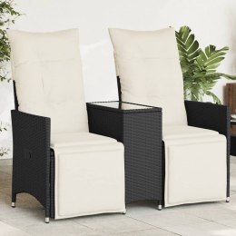  Rozkładana sofa ogrodowa dla 2 os., ze stolikiem, czarna Lumarko! Lumarko!