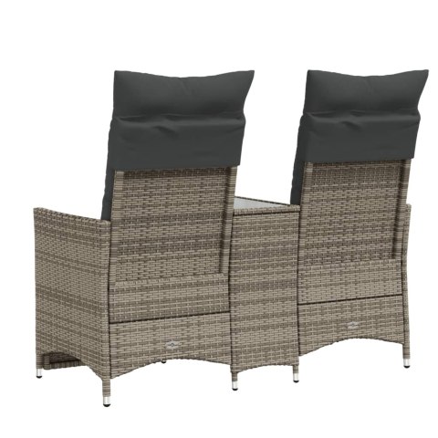 Rozkładana sofa ogrodowa dla 2 os., ze stolikiem, szara Lumarko! Lumarko!