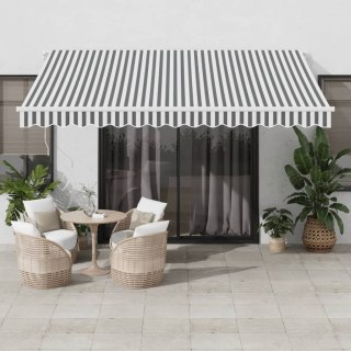  Ręcznie zwijana markiza, antracytowo-biała, 400x350 cm Lumarko! Lumarko!