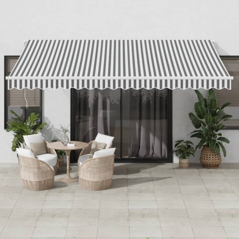  Ręcznie zwijana markiza z LED, antracytowo-biała, 450x300 cm Lumarko! Lumarko!
