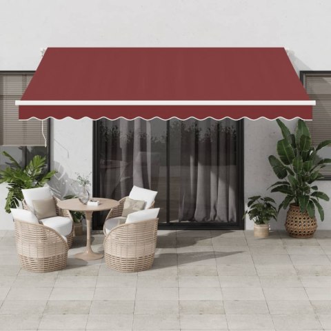 Ręcznie zwijana markiza z LED, burgundowa, 400x350 cm Lumarko! Lumarko!
