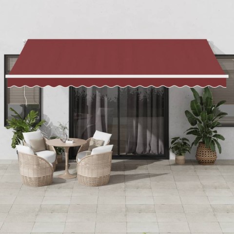 Ręcznie zwijana markiza z LED, burgundowa, 450x300 cm Lumarko! Lumarko!
