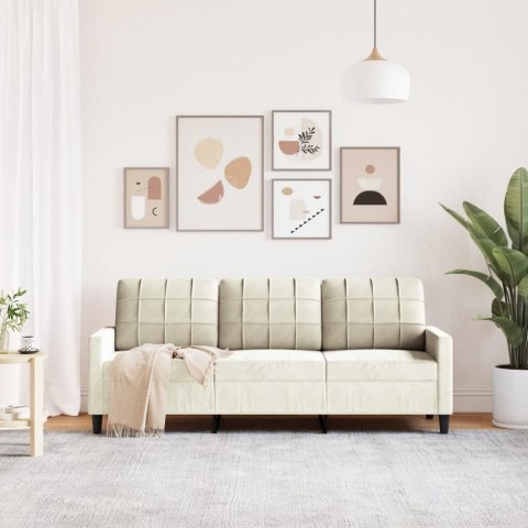 Sofa 3-osobowa, kremowy, 180 cm, tapicerowana aksamitem Lumarko! Lumarko!