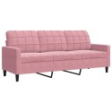  Sofa 3-osobowa, różowa, 180 cm, obita aksamitem Lumarko! Lumarko!