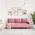  Sofa 3-osobowa, różowa, 180 cm, obita aksamitem Lumarko! Lumarko!