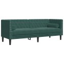  3-cz. wypoczynek Chesterfield z wałkami, ciemnozielony, aksamit Lumarko! Lumarko!