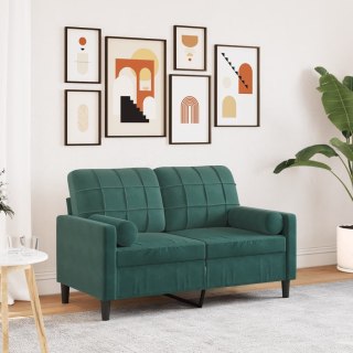  2-osobowa sofa z poduszkami, ciemnozielona, 120 cm, aksamit Lumarko! Lumarko!