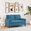 2-osobowa sofa z poduszkami, niebieska, 120 cm, aksamit Lumarko! Lumarko!