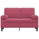  2-osobowa sofa z poduszkami, winna czerwień, 120 cm, aksamit Lumarko! Lumarko!