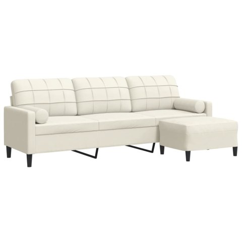 3-osobowa sofa z podnóżkiem, kremowa, 210 cm, aksamit Lumarko! Lumarko!