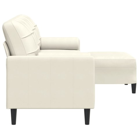 3-osobowa sofa z podnóżkiem, kremowa, 210 cm, aksamit Lumarko! Lumarko!
