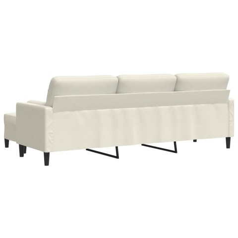 3-osobowa sofa z podnóżkiem, kremowa, 210 cm, aksamit Lumarko! Lumarko!