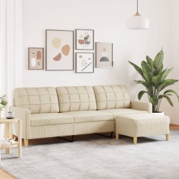  3-osobowa sofa z podnóżkiem, kremowa, 210 cm, tkaniną Lumarko! Lumarko!