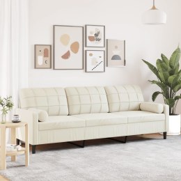  3-osobowa sofa z poduszkami, kremowa, 210 cm, aksamit Lumarko! Lumarko!