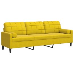  3-osobowa sofa z poduszkami, żółta, 210 cm, aksamit Lumarko! Lumarko!