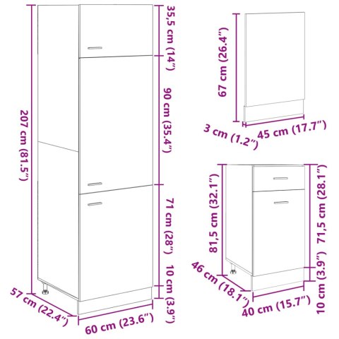  Zestaw 7 szafek kuchennych, dąb sonoma, materiał drewnopochodny Lumarko! Lumarko!