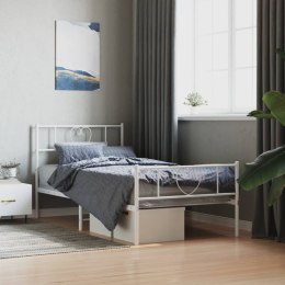 Metalowa rama łóżka z wezgłowiem i zanóżkiem, biała, 80x200 cm Lumarko! Lumarko!