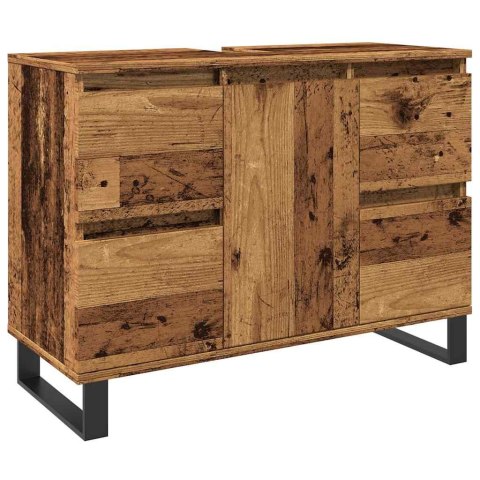 Szafka pod umywalkę łazienkową, stare drewno, 80x33x60 cm Lumarko! Lumarko!