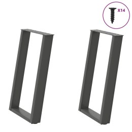 VidXL Nogi do stołu jadalnianego, 2 szt., antracyt, 60x(72-73)cm, stal Lumarko! Lumarko!