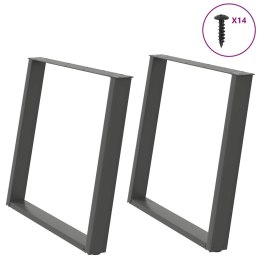 VidXL Nogi do stołu jadalnianego, 2 szt., antracyt, 90x(72-73)cm, stal Lumarko! Lumarko!