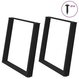 VidXL Nogi do stołu jadalnianego, 2 szt., czarne, 90x(72-73) cm, stal Lumarko! Lumarko!