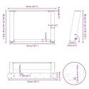  Nogi do stolika kawowego, 2 szt., antracyt, 50x(30-31) cm, stal Lumarko! Lumarko!