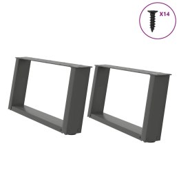  Nogi do stolika kawowego, 2 szt., antracyt, 60x(30-31) cm, stal Lumarko! Lumarko!