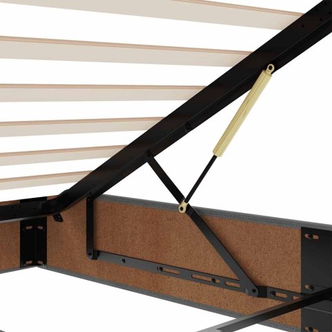 Rama łóżka otomana z materacami, szara, 180x200 cm, tkanina Lumarko! Lumarko!