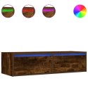  Szafka pod TV z LED, przydymiony dąb, 100x35,5x25 cm Lumarko! Lumarko!