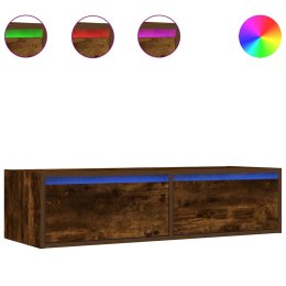  Szafka pod TV z LED, przydymiony dąb, 100x35,5x25 cm Lumarko! Lumarko!