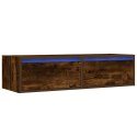  Szafka pod TV z LED, przydymiony dąb, 100x35,5x25 cm Lumarko! Lumarko!